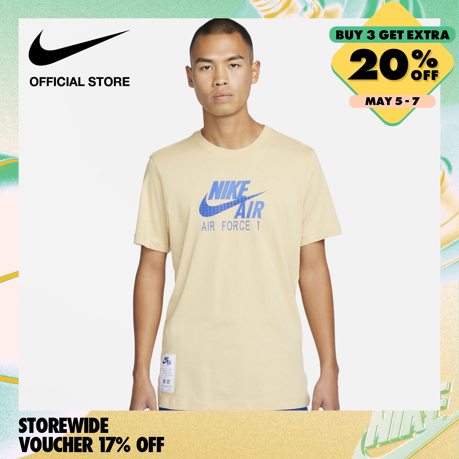Nike Men's Sportswear AF1 T-Shirt - Sesame